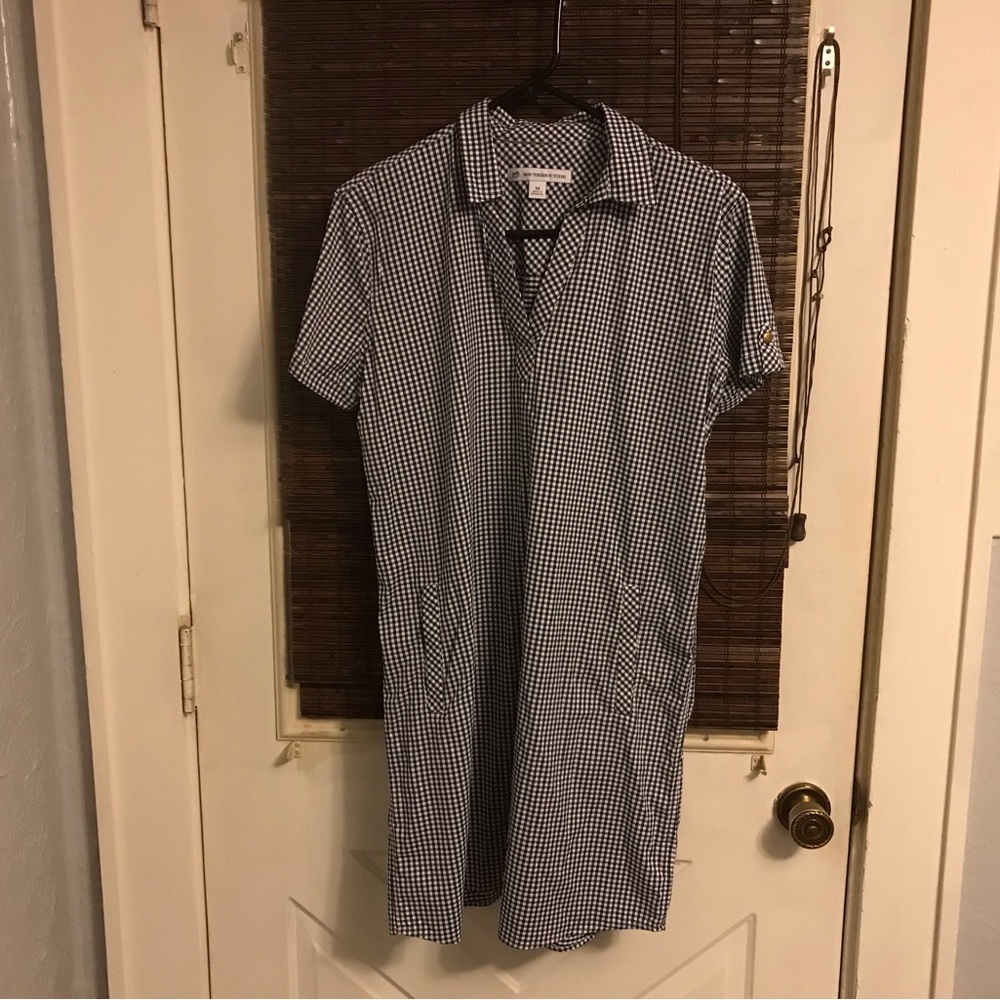 SOUTHERN TIDE GAMEDAY KAMRYN INTERCOASTAL SHIRT DRESS BLACK